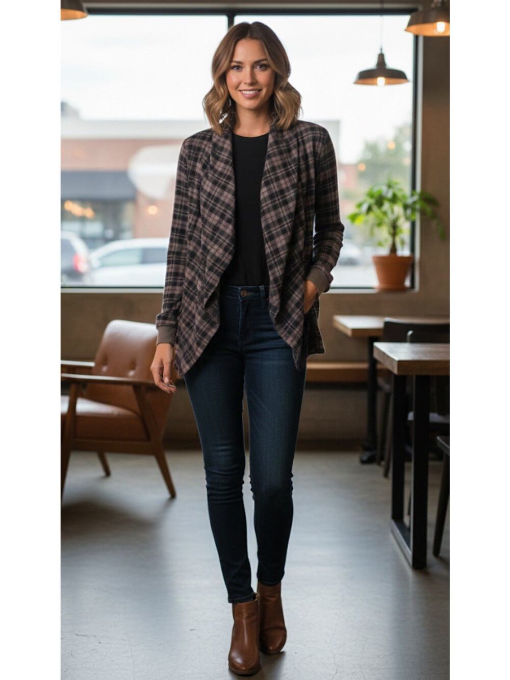 Columbia Women’s Jacket Flannel Shirt Plaid Gray Black Size XS